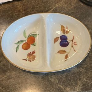 Divided Vegetable Bowl Royal Worcester Evesham Vale 11" Oval Made in England